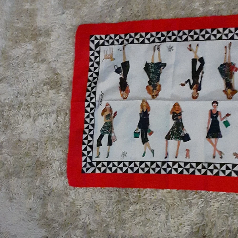 Jockey Person to Person Sketches rectangular scarf red black white 40
